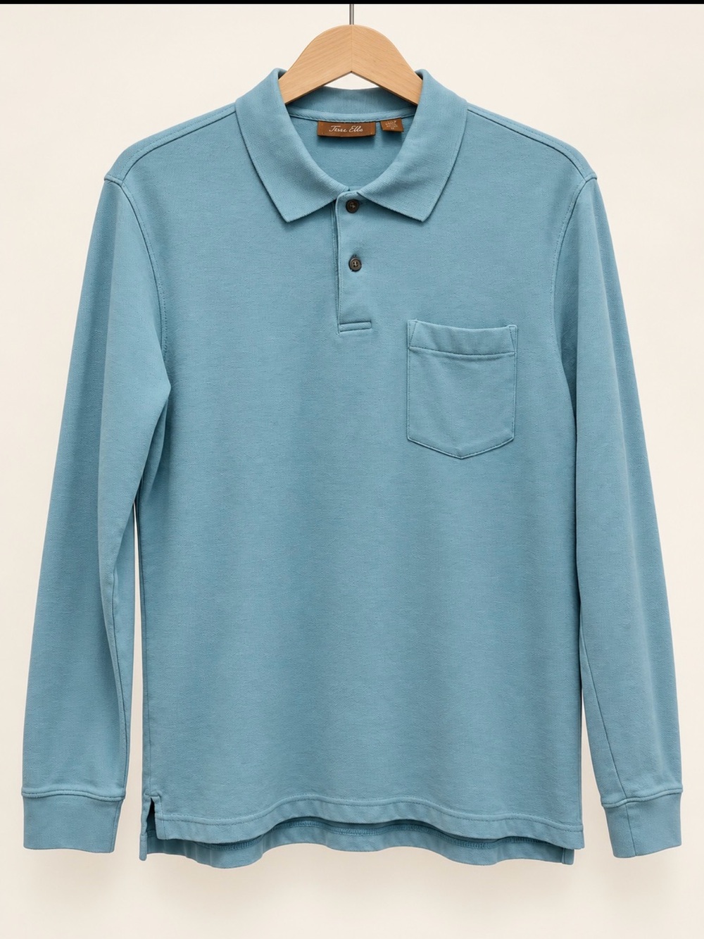Tasso Elba Long-Sleeve Polo in Light Blue size m